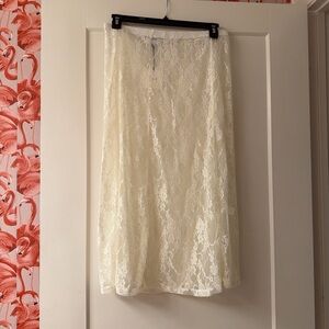 NWT Le Bop ivory lace skirt